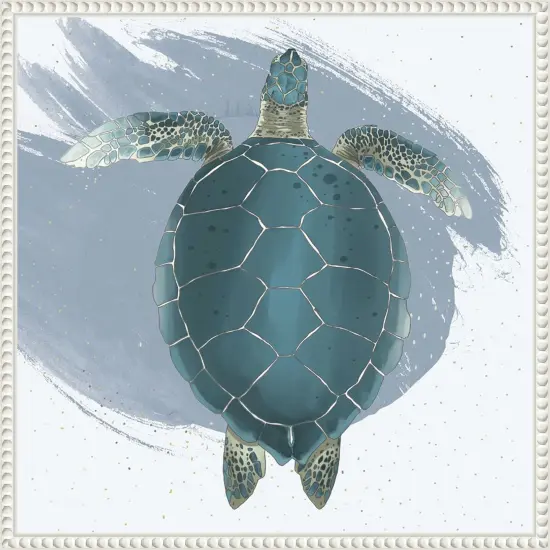 Sea Turtle by Lucca Sheppard Framed Canvas Wall Art {1}
