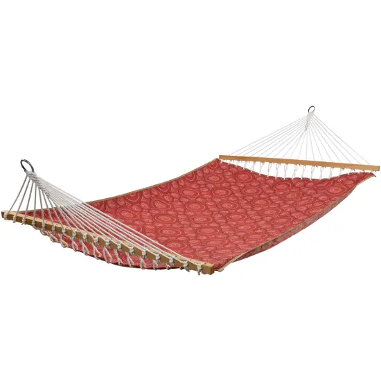 Algoma Bohemian Reversible Quilted Two Person Double Hammock - 132" x 55" - Red {3}