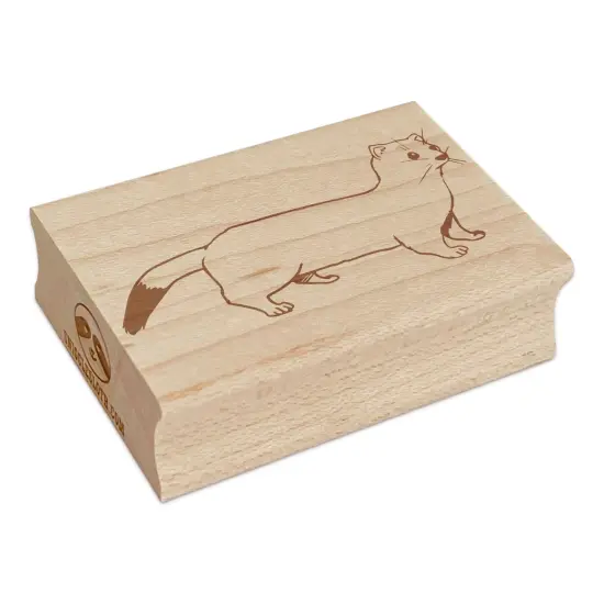 Ermine Stoat Weasel with Black Tail Rectangle Rubber Stamp for Stamping Crafting {7}