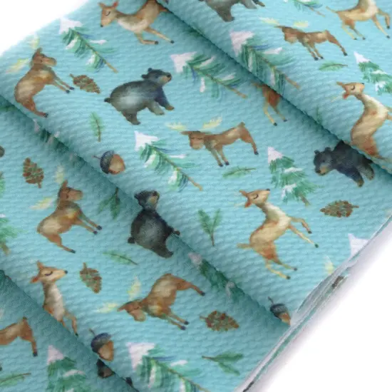 Winter Woodland Animals Bullet Fabric 1 yard {3}