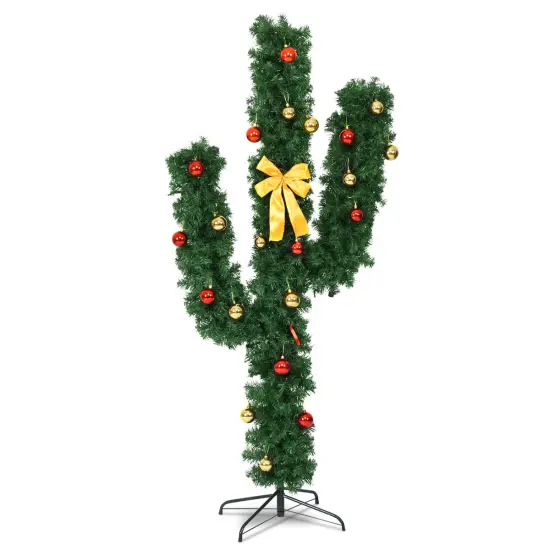 Artificial Cactus Christmas Tree with LED Lights Perfect for Holiday Season Decoration {1}