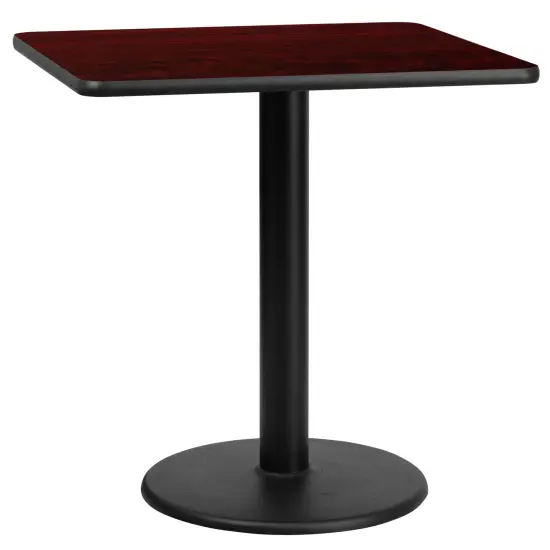 Emma and Oliver 30" Square Laminate Table Top with 18" Round Table Height Base Black {9}