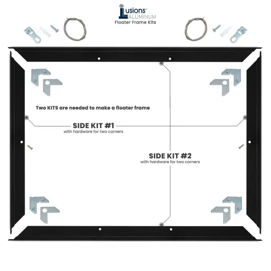 Creative Mark Illusions Metal Floating Frame Kit Pairs for Canvas -Metal Frame Kit for 1-5/8 inch Deep Canvases - For Gallery Wall, Art Panels, Modern D&eacute;cor {4}