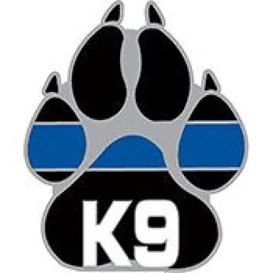 K9 Corps Police Dog Thin Blue Line Paw Print Pin 1" {1}