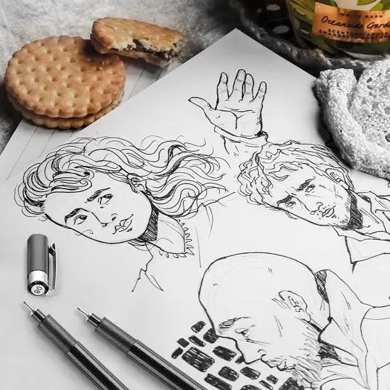 Black Drawing Pens,12 Art Pens Set,Fineliner Ink Pens,Micro-Pens,Manga Markers,For Sketching,Technical Drawing 902195 {6}