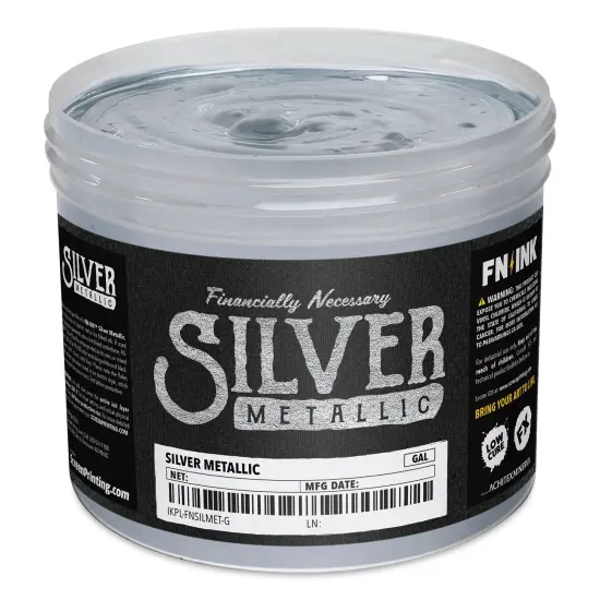 FN Ink Plastisol Screen Printing Ink - Silver Metallic, Gallon {1}