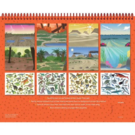 Dinosaurs and Prehistoric Animals Reusable Sticker Pad, Pack of 3 {2}