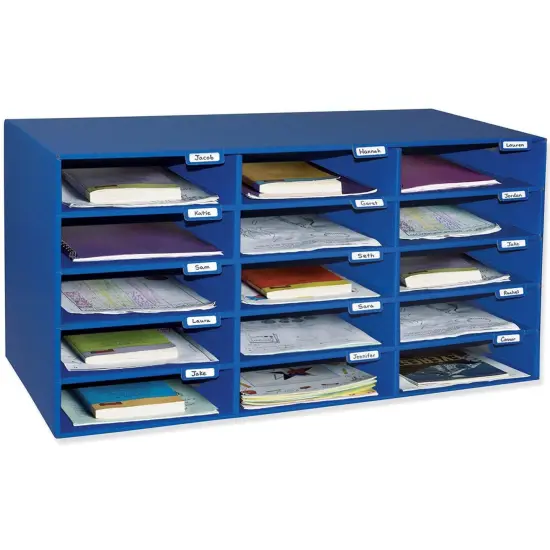 Mailbox, 15-Slot, Blue, 16-3/8"H x 31-1/2"W x 12-7/8"D {1}