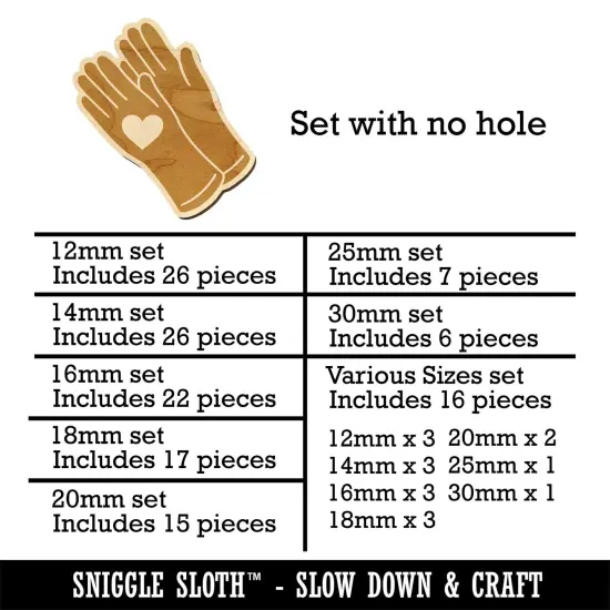 Caring Rubber Gloves Sanitizing Heart Mini Wood Shape Charms Jewelry DIY Craft {1}