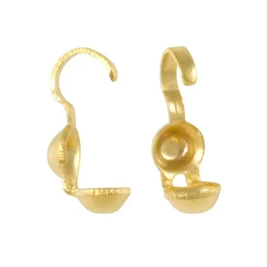 Clamshell Bead Tip 8mm Matte Gold Plated (Package of 10) {1}