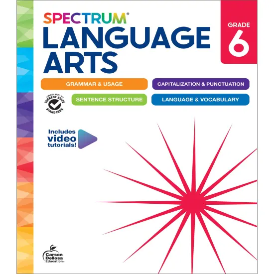 Spectrum Grade 6 Language Arts Workbook, ELA Middle School Books for Kids Ages 11-12 Covering Grammar, Vocabulary, Sentence Structure, Parts of Speech, and More, Classroom or Homeschool Curriculum {1}