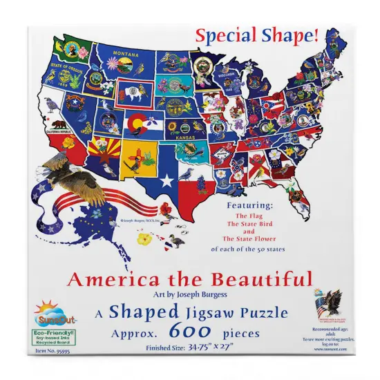 Sunsout America the Beautiful 1000 pc Special Shape Jigsaw Puzzle 95995 {4}