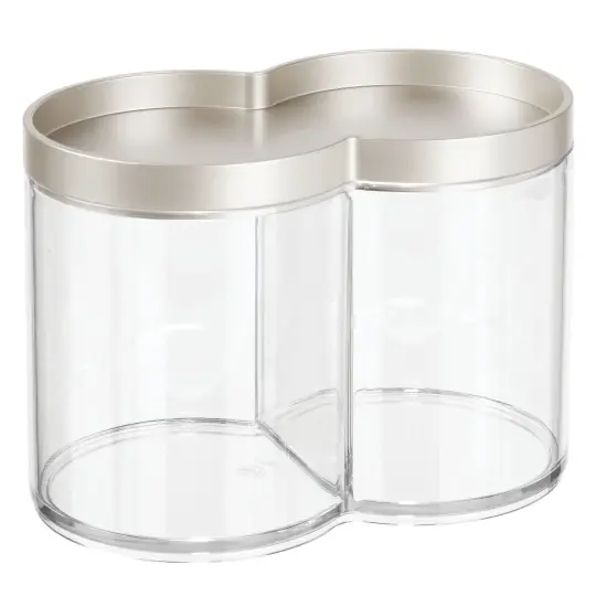 mDesign Plastic Dual Canister Jar Organizer Set with Storage Lid {5}