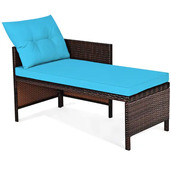 Costway 3PCS Patio Wicker Rattan Sofa Set Outdoor Sectional Conversation Set {5}