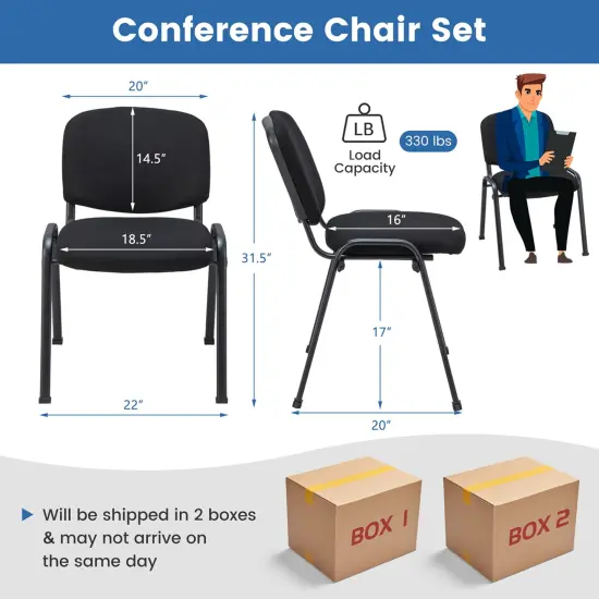 Costway Set of 10 Office Guest Chair Stackable Reception Chair Waiting Conference Room {3}