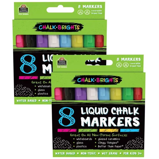 Chalk Brights Liquid Chalk Markers, 8 Per Pack, 2 Packs {1}