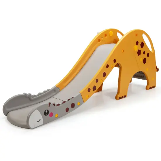 3-in-1 Kids Climber Slide Play Set with Basketball Hoop Yellow {5}