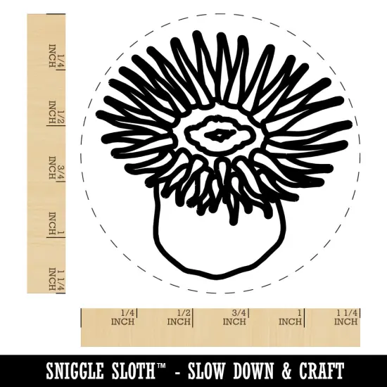 Sea Anemone with Tentacles Mouth Ocean Rubber Stamp for Stamping Crafting Planners {1}