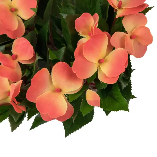 Allstate New Guinea Impatiens Artificial Bush Spray - 13.75" - Salmon Pink {6}