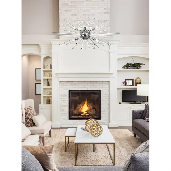 Sienna 46 inch crystal rod pendant in chrome {2}