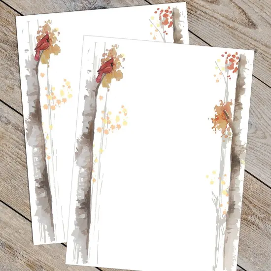 Great Papers! Fall Birch Letterhead for Invitations, Announcements and Messages, Printer Friendly 8.5" x 11", 80 Pack {3}