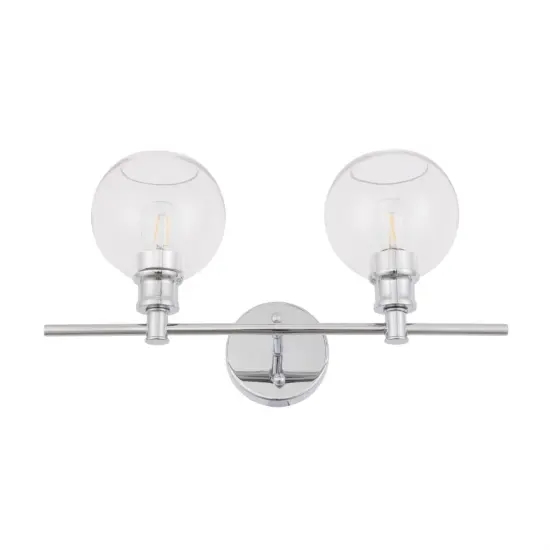 Collier 2 light Chrome and Clear glass Wall sconce {5}