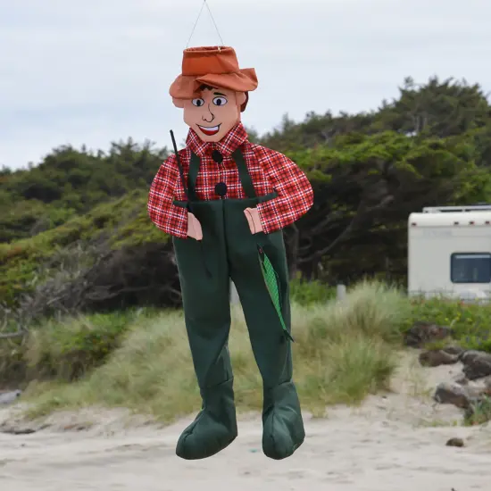 In the Breeze Fisher Fred 3D Wind Friend - Outdoor Fisherman Hanging Decoration {3}