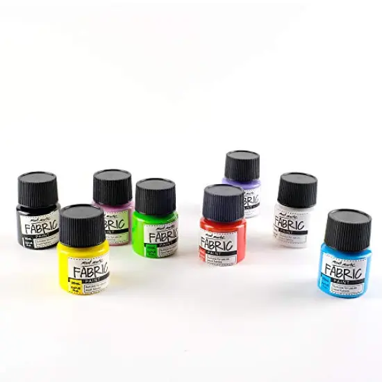 Permanent Fabric Paint Set - 8 x 20ml Vivid Colors, Suitable for Textile, Fabric, T-Shirts, Canvas, Wood, Ceramic, and Glass {1}