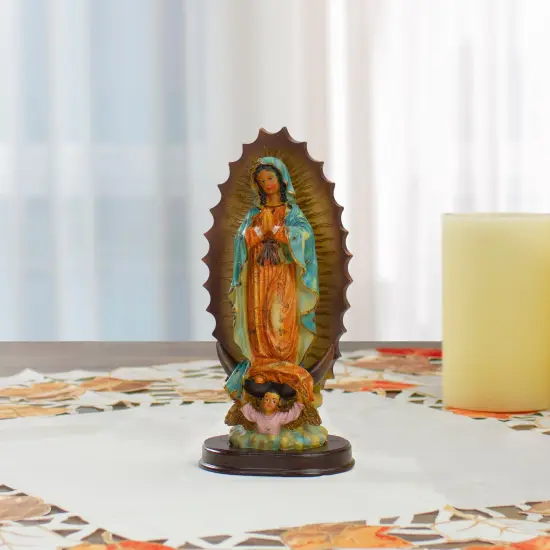 Northlight Our Lady of Guadalupe with Angel Figurine - 9.25" Brown {3}
