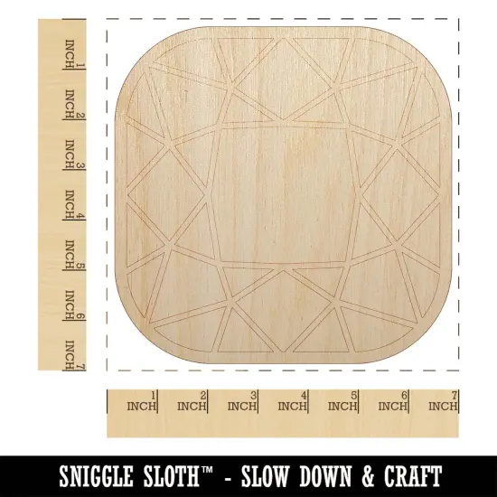 Antique Cushion Gem Cut Diamond Jewelry Unfinished Wood Shape Piece Cutout for DIY Craft Projects {1}