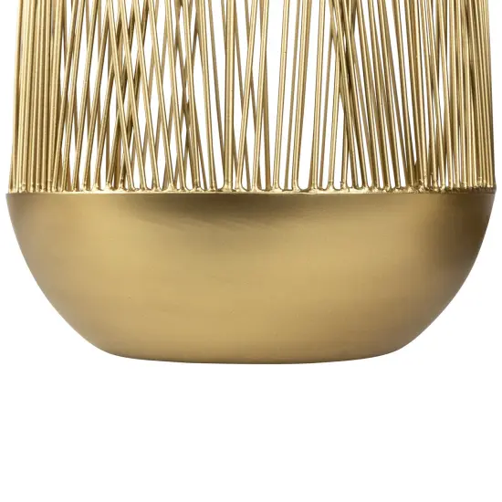 Northlight Large Layered Iron Pillar Candle Holder - 13" - Brass Finish Gold {6}