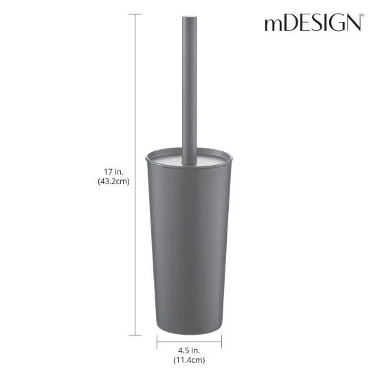 mDesign Steel Toilet Bowl Brush/Holder Bathroom Storage Combo {3}
