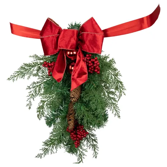 Northlight Set of 2 Mixed Cedar and Pine Christmas Chair Back Swags Green {6}