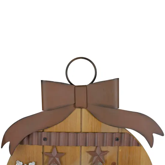 Northlight Rustic Christmas Trees and Snowflakes Wall Sign - 17.5" Beige {4}