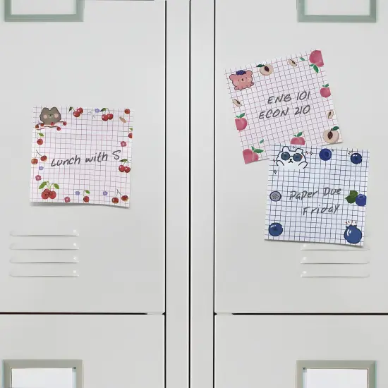 Wrapables Fruity Animals Sticky Notes, Adhesive Memo Notepads for Home, Office, Work (Set of 4) {5}