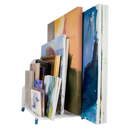 Dryden Art Canvas Storage Rack & Frame Keeper, Mobile Cart, Large Floor Model with Casters and Handle {7}