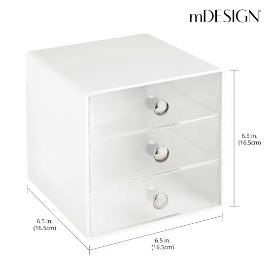 mDesign Plastic Office Supply 3 Drawer Storage Organizer Cube {3}