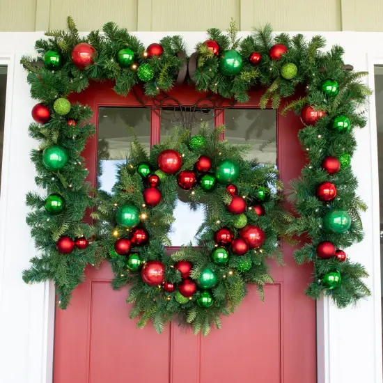 Lighted Christmas Wreath - Christmas Cheer {3}