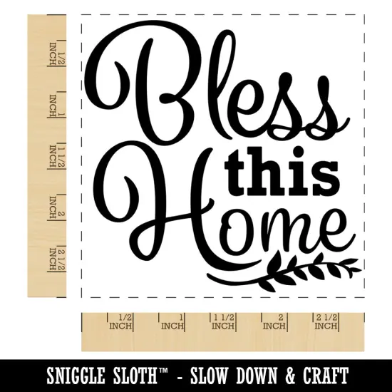 Bless this Home House with Branch Square Rubber Stamp for Stamping Crafting {1}