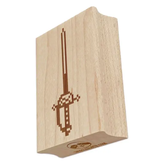 Pixel Rapier Fencing Sword RPG Video Games Rectangle Rubber Stamp for Stamping Crafting {7}