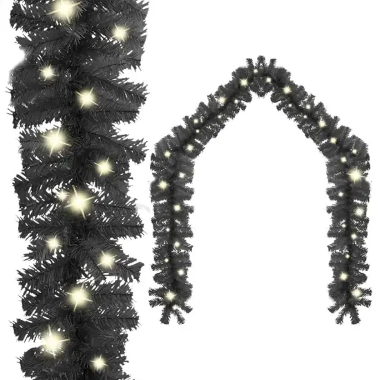 33 ft Black Christmas Garland with LED Lights {4}