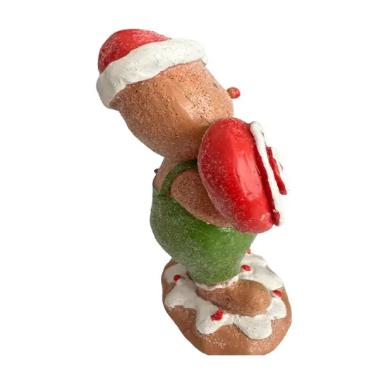 5.5" Gingerbread Man Holding Lollipop &ndash; Adorable Christmas Ornament {3}