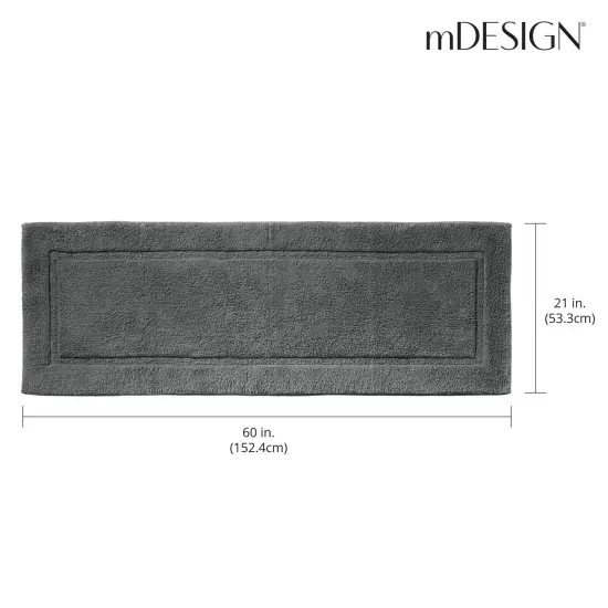 mDesign Bathroom 100% Cotton Rectangular Rug, Long Runner, 60" x 21" {3}