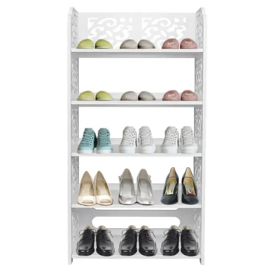 5 Tiers Storage Bookcase Organizer Standing Shoe Rack Shelf Cabinet. {1}