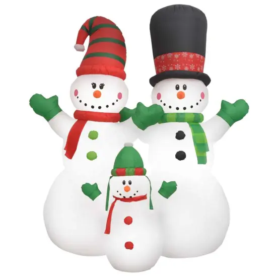Christmas Inflatable Snowmen Family LED IP44 8 ft {4}