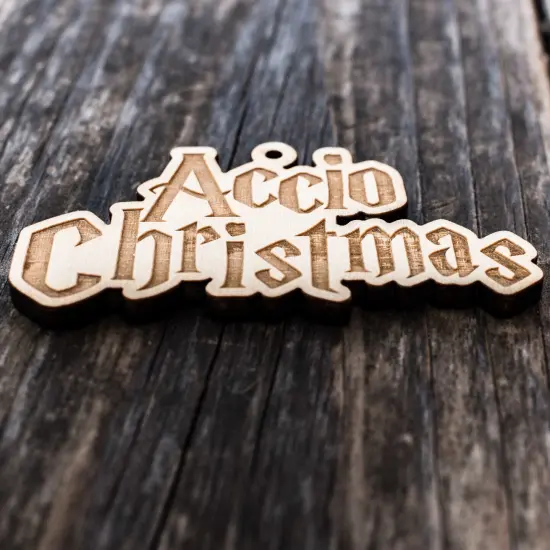 Ornament - Accio Christmas - Raw Wood 2x4in {3}
