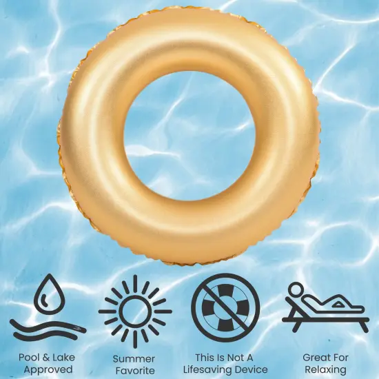 Pool Central 35" Inflatable Golden Pool Ring Float {6}