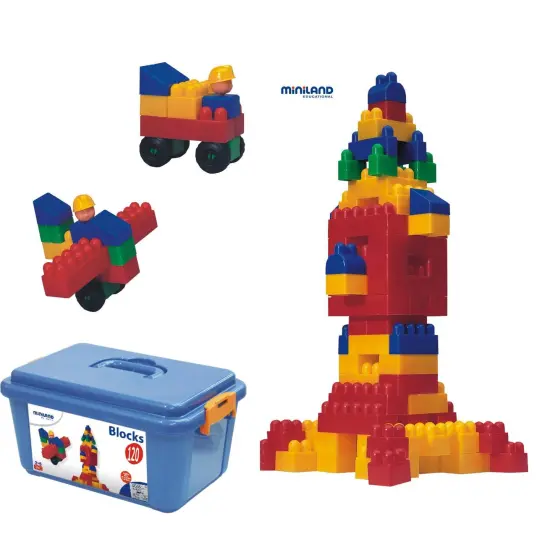 Plastic Interlocking Blocks, 120 Pieces {1}