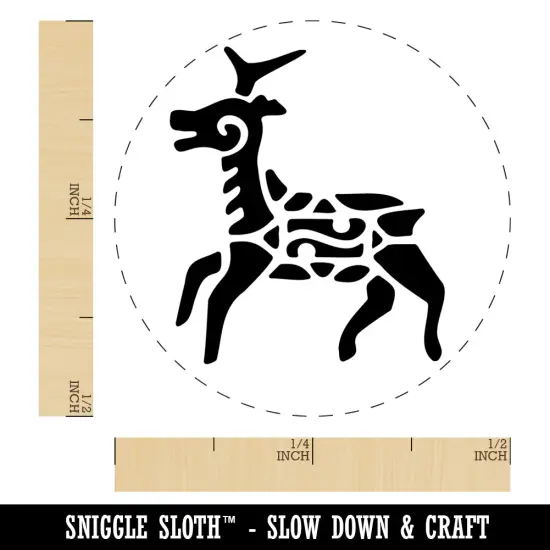 Southwestern Style Tribal Deer Antelope Self-Inking Rubber Stamp Ink Stamper for Stamping Crafting Planners Purple {1}