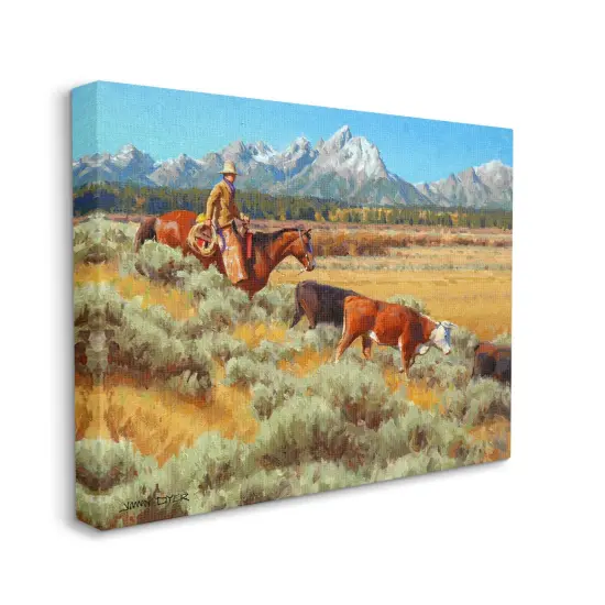Stupell Industries Western Ranch Horse Cattle Canvas Wall Art {3}